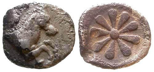 Ancient Coins - aVF/aVF Aeolis Kyme  AR Hemiobol