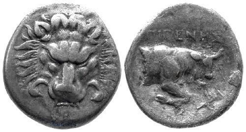 Ancient Coins - aVF/aVF Islands off Ionia Samos Drachm / Lion facing