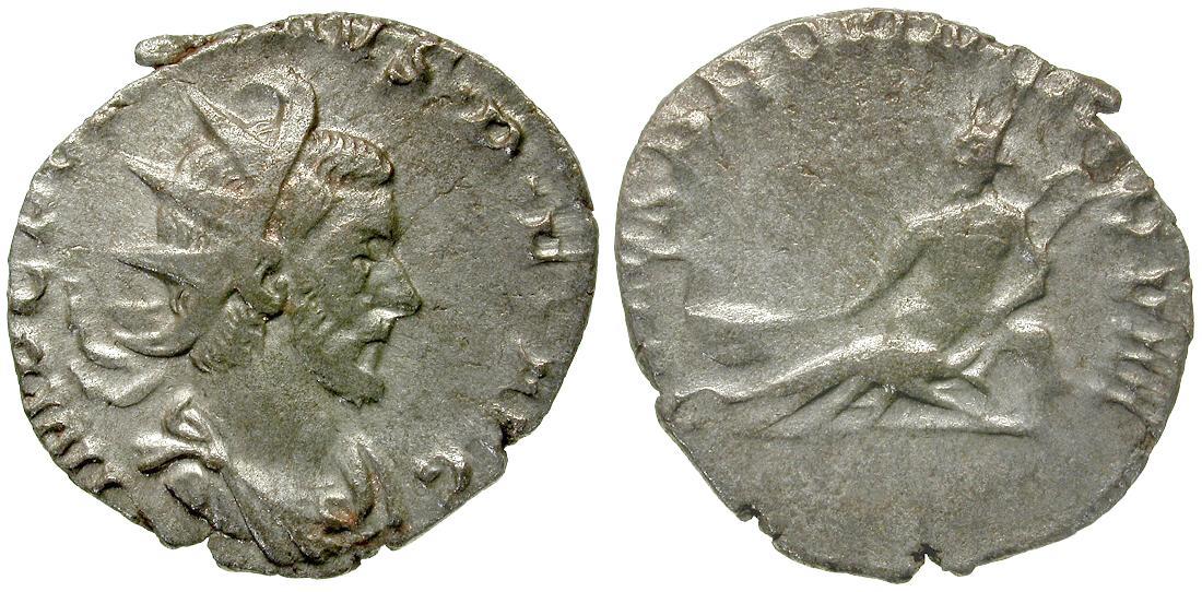 Ancient Coins - Postumus (AD 260-269) AR Antoninianus / Rhine