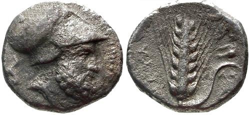 Ancient Coins - aVF/VF Lucania Metapontion AR Nomos