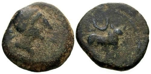 Ancient Coins - F/F+ Celtic Iberian AE18 / Bull