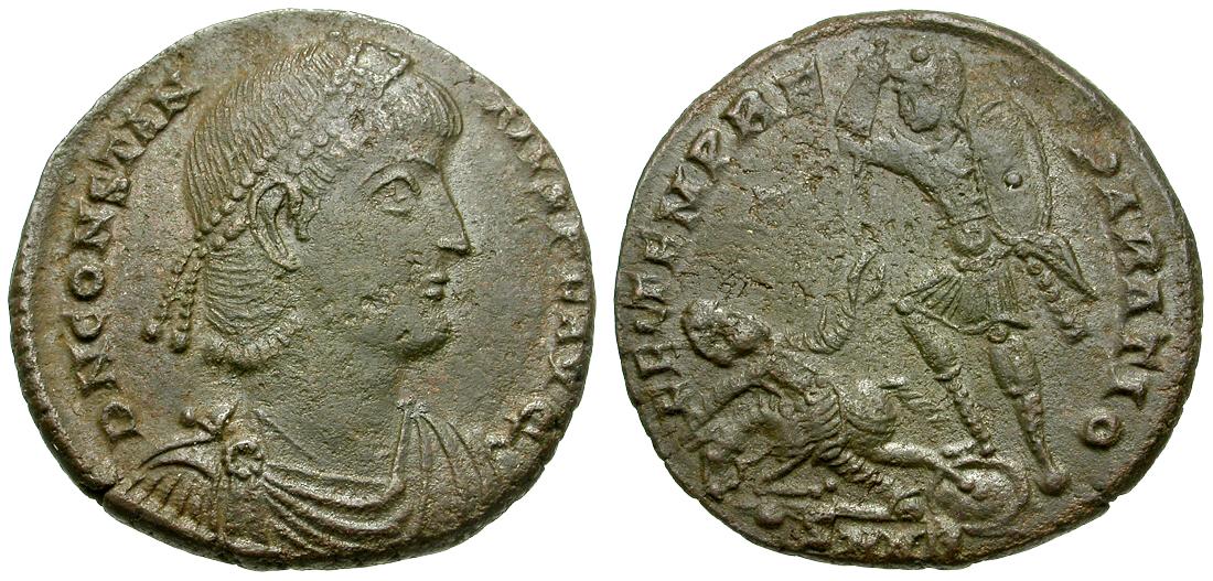 コンスタンティウス2世　センテニオリナス貨　AD337-361 Constantius II (AD 337-361) Æ Centenionalis / Fallen Horseman