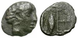 Ancient Coins - Ionia. Kolophon AR Tetartemorion / Apollo