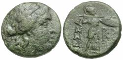 Ancient Coins - Thessaly. Thessalian League Æ20 / Athena