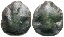 Ancient Coins - Sicily. Selinus Æ Hexas / Celery Leaf