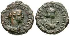 Ancient Coins - Aurelian (AD 270-275) with Vabalathus. Egypt. Alexandria Æ Tetradrachm