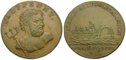World Coins - Great Britain. Conder Token. London. Fowler's &#198; Half Penny
