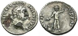 Ancient Coins - Titus (AD 79-81) AR/Æ Fourrée Denarius / Jupiter
