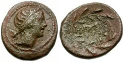 Ancient Coins - Mysia. Kyzikos Æ18 / Ethnic within Wreath