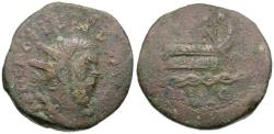 Ancient Coins - Postumus (AD 260-269) Æ Dupondius / Galley