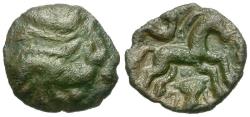 Ancient Coins - Ancient France. Celtic Gaul. Ambiani Tribe Æ15 / Boars
