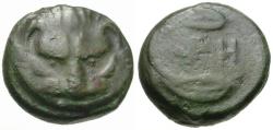 Ancient Coins - Bruttium. Rhegion Æ Pentonkion / Lion Scalp