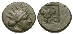 Ancient Coins - Caria. Rhodos Æ12 / Rose