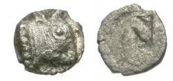 Ancient Coins - Thraco-Macedonian Region. Uncertain AR Hemiobol / Calf & Grapes