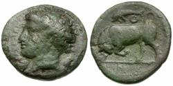 Ancient Coins - Sicily. Syracuse. Agathokles (317-289 BC) Æ16 / Bull