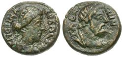 Ancient Coins - Faustina II (AD 147-175). Decapolis. Gadara Æ20 / Zeus
