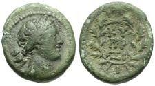 Ancient Coins - Mysia. Kyzikos Æ19 / Ethnic within Wreath