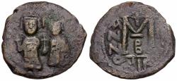 Ancient Coins - *Sear 834* Byzantine Empire. Heraclius (AD 610-641) with Heraclius Constantine Æ Follis