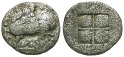 Ancient Coins - Thraco-Macedonian Tribes. Mygdones or Krestones AR Diobol / Goat