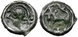 Ancient Coins - Ancient France. Celtic Gaul. Senones Tribe Potin / Horse