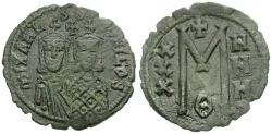 Ancient Coins - *Sear 1642* Byzantine Empire. Michael II the Amorian (AD 820 - 829) with Theophilus Æ Follis