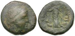 Ancient Coins - Sicily. Leontinoi Æ21 / Demeter