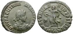 Ancient Coins - Valentinian II (AD 375-392) Æ4 / Victory