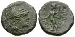 Ancient Coins - Lucania. Herakleia Æ13 / Herakles