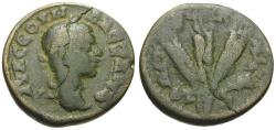 Ancient Coins - Severus Alexander (AD 222-235). Cappadocia. Caesarea Æ20 / Three Grain Ears