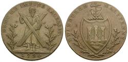 World Coins - Scotland. Lothian. Huthison's Copper Halfpenny / St Andrew