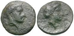 Ancient Coins - Thessaly. Phalanna Æ15 / Nymph