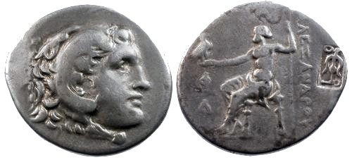 Ancient Coins - gF/gF Kings of Macedonia Alexander III the Great AR Tetradrachm / Anchor Counterstamp