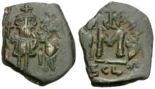 Ancient Coins - *Sear 1110* Byzantine Empire. Constans II (AD 641-668) with Constantine IV Pogonatus (AD 668-685) Æ Follis