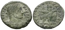 Ancient Coins - Licinius I (AD 308-324) Silvered Æ3 / Jupiter on Eagle