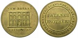 World Coins - England. Lancashire. Manchester. Falkner Bros. Brass Token