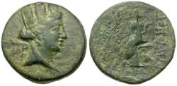 Ancient Coins - Islands off Cilicia. Elaioussa Sebaste Æ22 / goddess