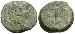 Ancient Coins - Seleukid Kings. Alexander II Zabinas (128-123 BC) Æ21 / Nike