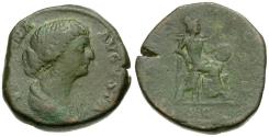 Ancient Coins - Faustina II (AD 147-175) Æ Sestertius / Cybele