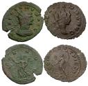 Ancient Coins - Gallienus, sole reign (AD 260-268) - LOT OF 2 (TWO) COINS - Æ Antoninianii / Pax / Emperor