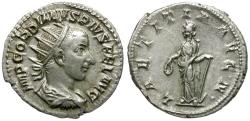 Ancient Coins - Gordian III (AD 238-244) AR Antoninianus / Laetitia