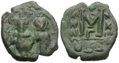 Ancient Coins - *Sear 810* Byzantine Empire. Heraclius (AD 610-641) with Heraclius Constantine Æ Follis