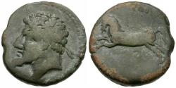 Ancient Coins - Kings of Numidia. Massinissa - Micipsa (203-118 BC) Æ26 / Free Horse