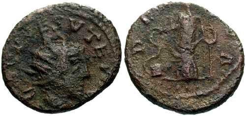 Ancient Coins - F Tiny Barborous Copy of Roman Bronze found in England