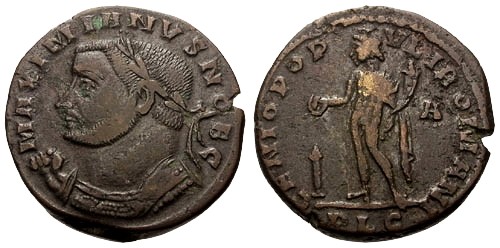 Ancient Coins - VF/VF Galerius as Caesar AE Follis / Left facing bust