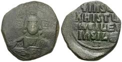 Ancient Coins - *Sear 1813* Byzantine Empire. Anonymous. Class A2 Follis / Portrait of Christ