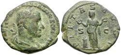 Ancient Coins - Trebonianus Gallus (AD 251-253) Æ Sestertius / Pietas