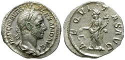 Ancient Coins - Severus Alexander (AD 222-235) AR Denarius / Aequitas