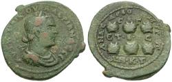 Ancient Coins - Valerian I (AD 253-260). Cilicia. Anazarbus Æ Hexassarion / Six Urns