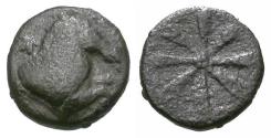 Ancient Coins - Aeolis. Kyme AR Hemiobol / Flower