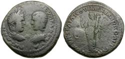 Ancient Coins - Caracalla (AD 198-217) with Julia Domna. Moesia Inferior. Marcianopolis. Quintillianus, legatus consularis Æ26 / Demeter